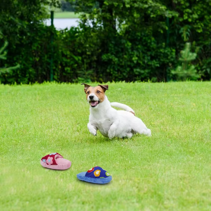 Durable Squeaky Plush Cartoon Dog Toy Cute Slipper Shape Plush Toys for Puppy Pet Interactive Teeth Training Toy Dog Accessories — image 5