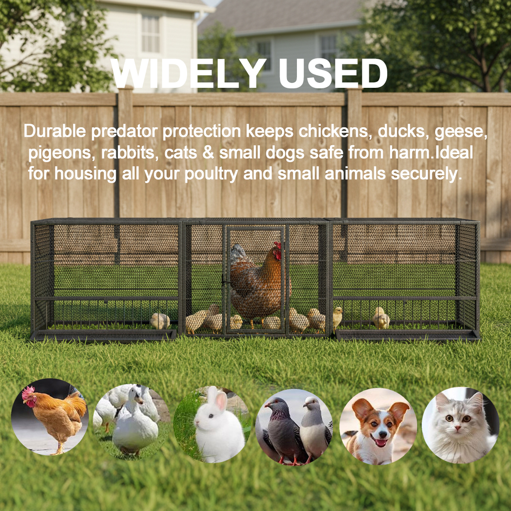 Gallinero Reforzado de 83", Jaula Duradera para Palomas de Uso Exterior, Jaula Cómoda para Crianza Doméstica de Aves, Diseño de Fácil Instalación y Gran Capacidad de Carga para Pollos, Patos y Gansos — imagen 4