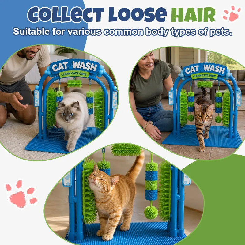 Cat Shampoo Massage Brush Arch – Self Grooming Bathing Scratcher Station with Soft Bristles, Cat Bath Spa Toy — image 4