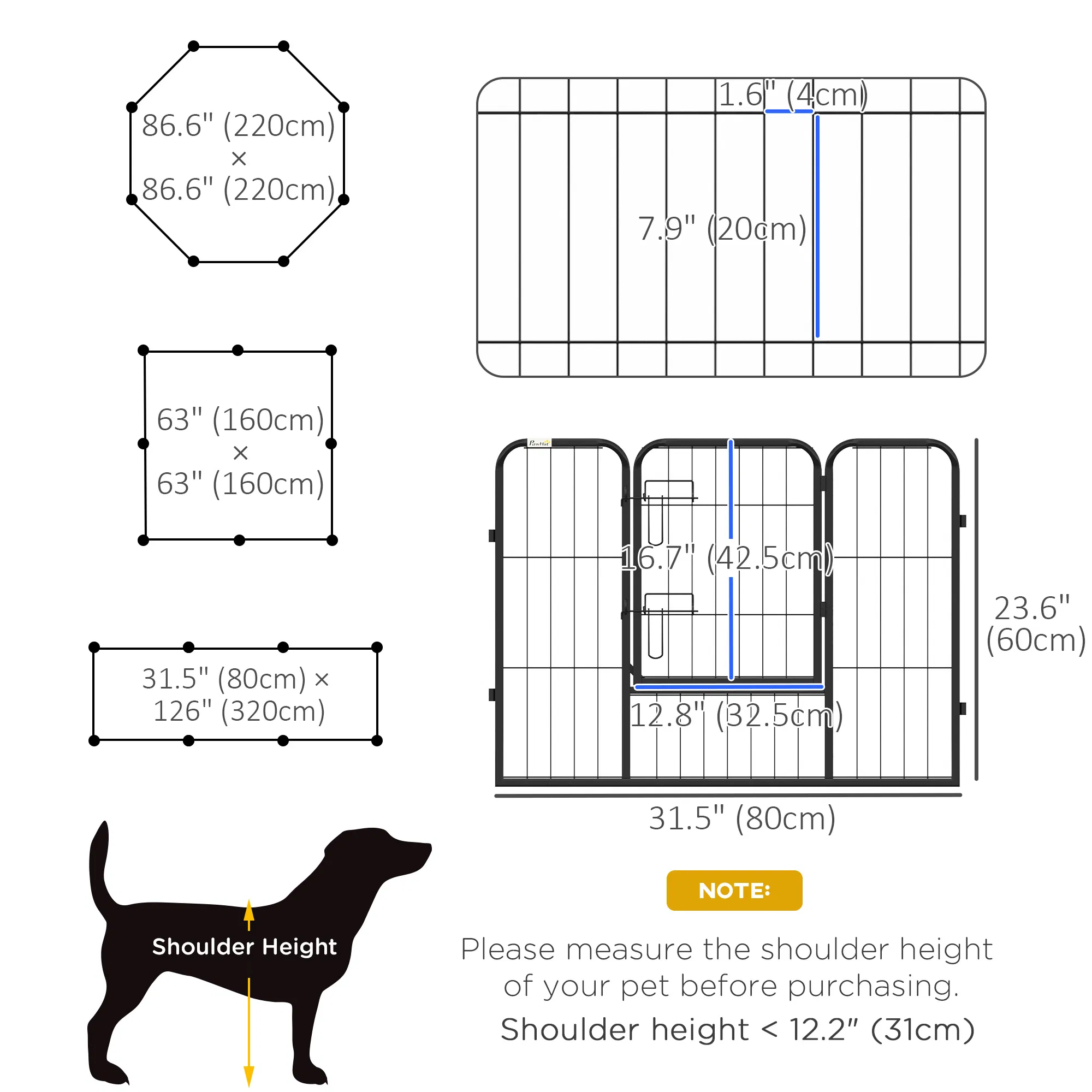 8 Panel Heavy Duty Dog Playpen 23.5" Height for Small Medium Dogs — image 6