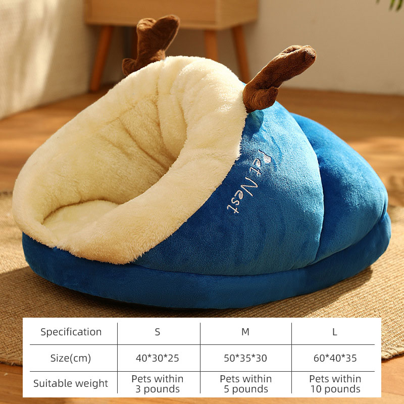 New Pet Kennel Popular Winter Cat Dog Slipper Kennel Cat Kennel Dog Kennel Warm Plush Thickened Small Kennel — image 6