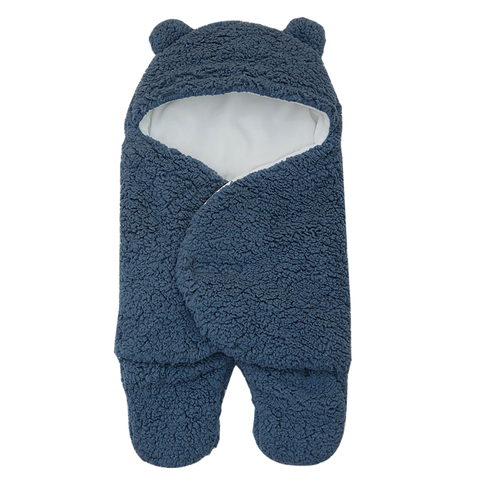 Infant Lamb Velvet Cotton-Filled Swaddle Blanket Newborn Anti-Startle Warm Sleep Bag Swaddle Wrap Blanket — image 5