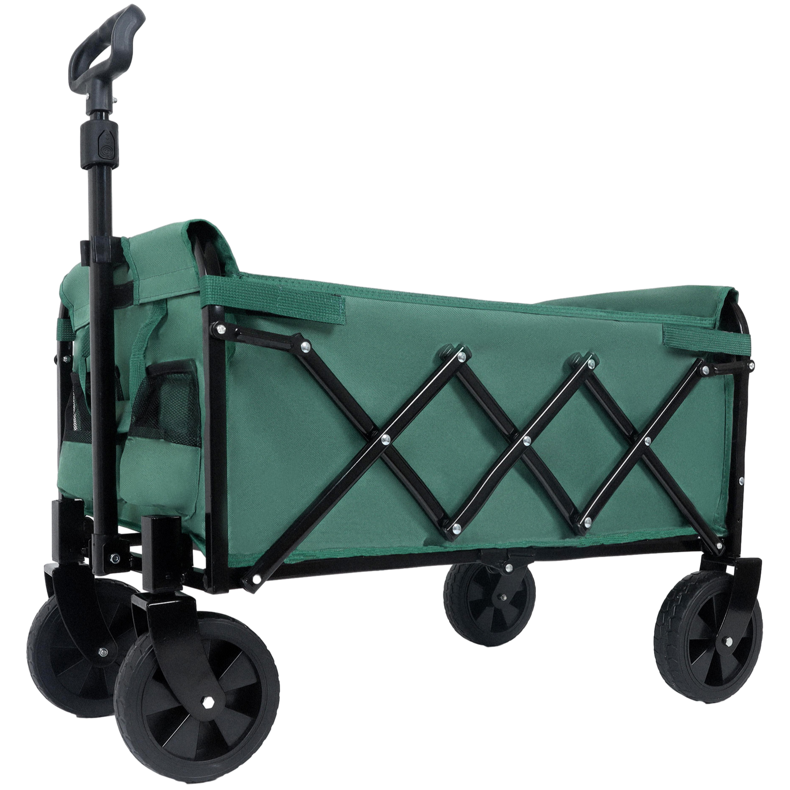 Carro de Compras Expansible con Dos Capas - Transporte para Camping, Tiendas, Deportes y Pesca que Soporta 225lb Verde — imagen 5