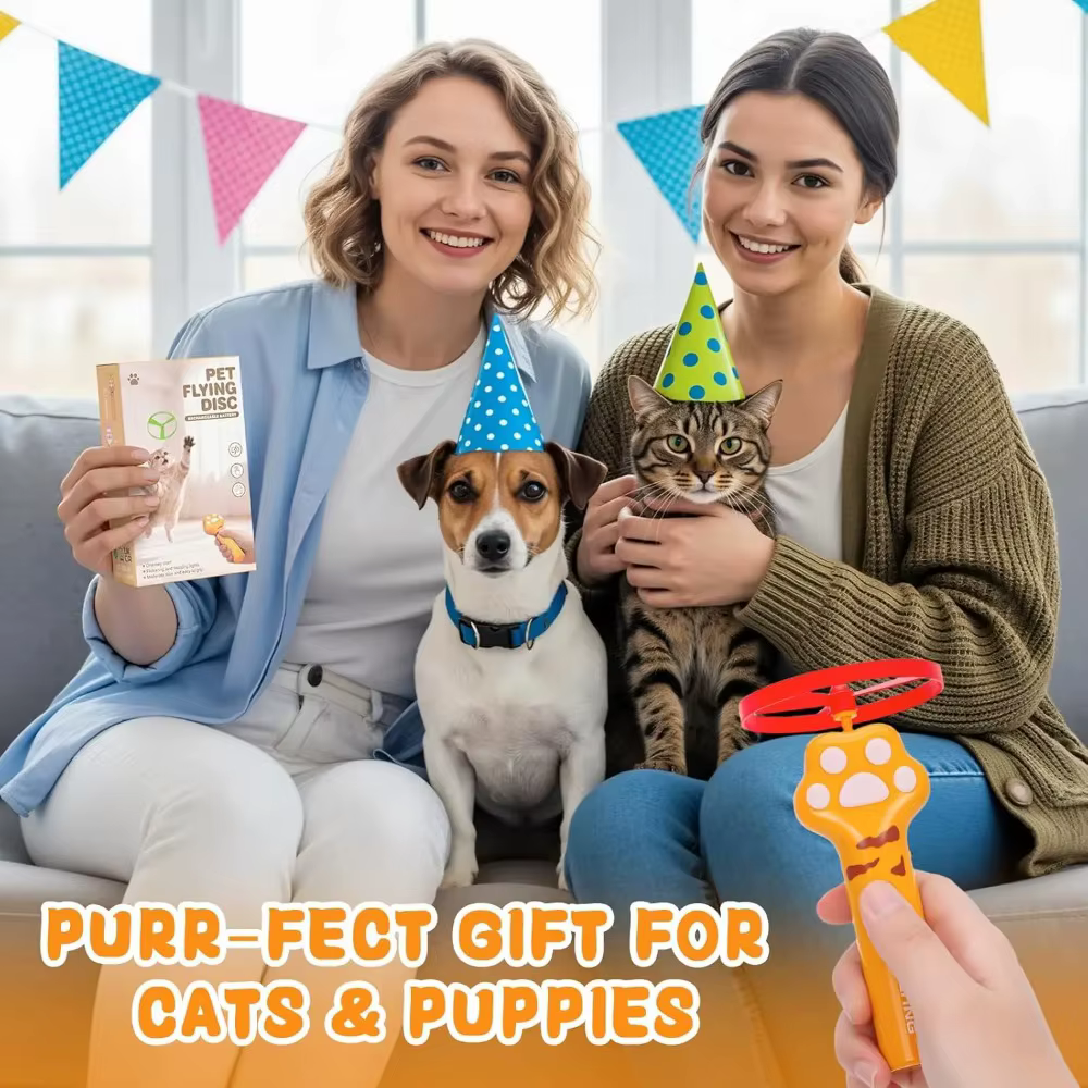 Juguete de Caza para Gatos: Lanzador de Disco Recargable con 6 Spinners Voladores – Juguetes Interactivos para Mascotas Indoor/Outdoor, Jardín, Gatos y Perros — imagen 6