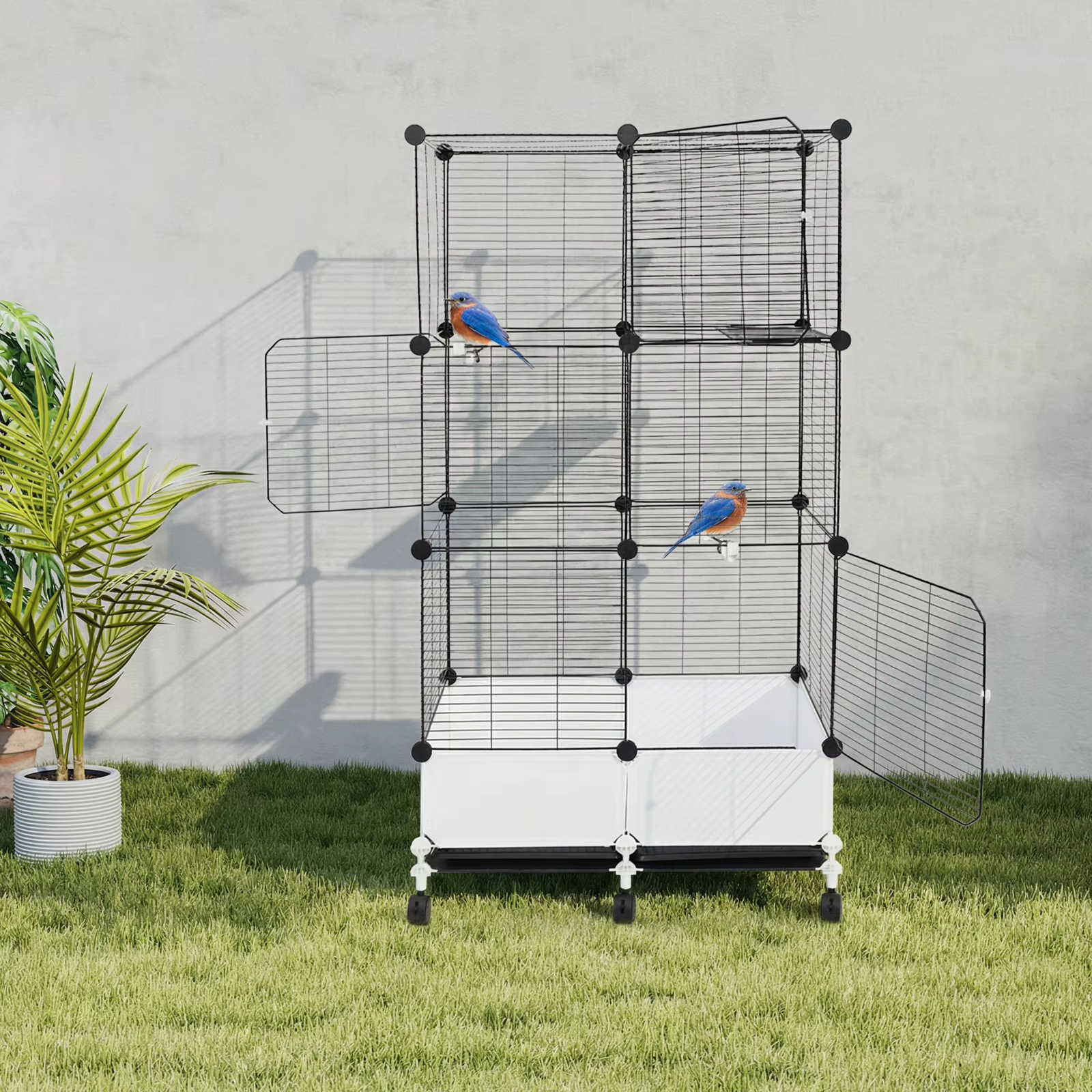Large Parrot Cage, Standing Bird Cage 29x14x55 Inch, Spacious Birdcage with Splash Guard & 6 Locking Wheels — image 3