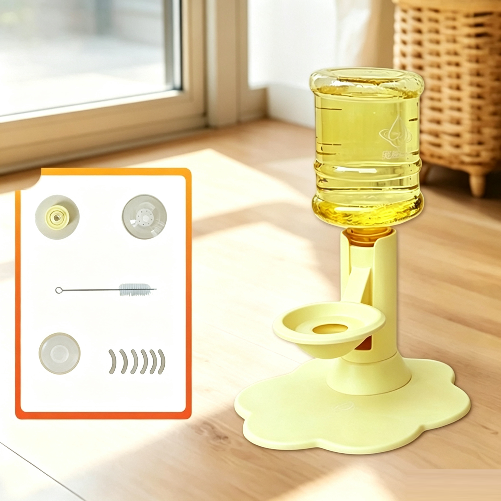 The cat water dispenser can adjust the height to protect the cat's neck and automatically replenish water — image 4