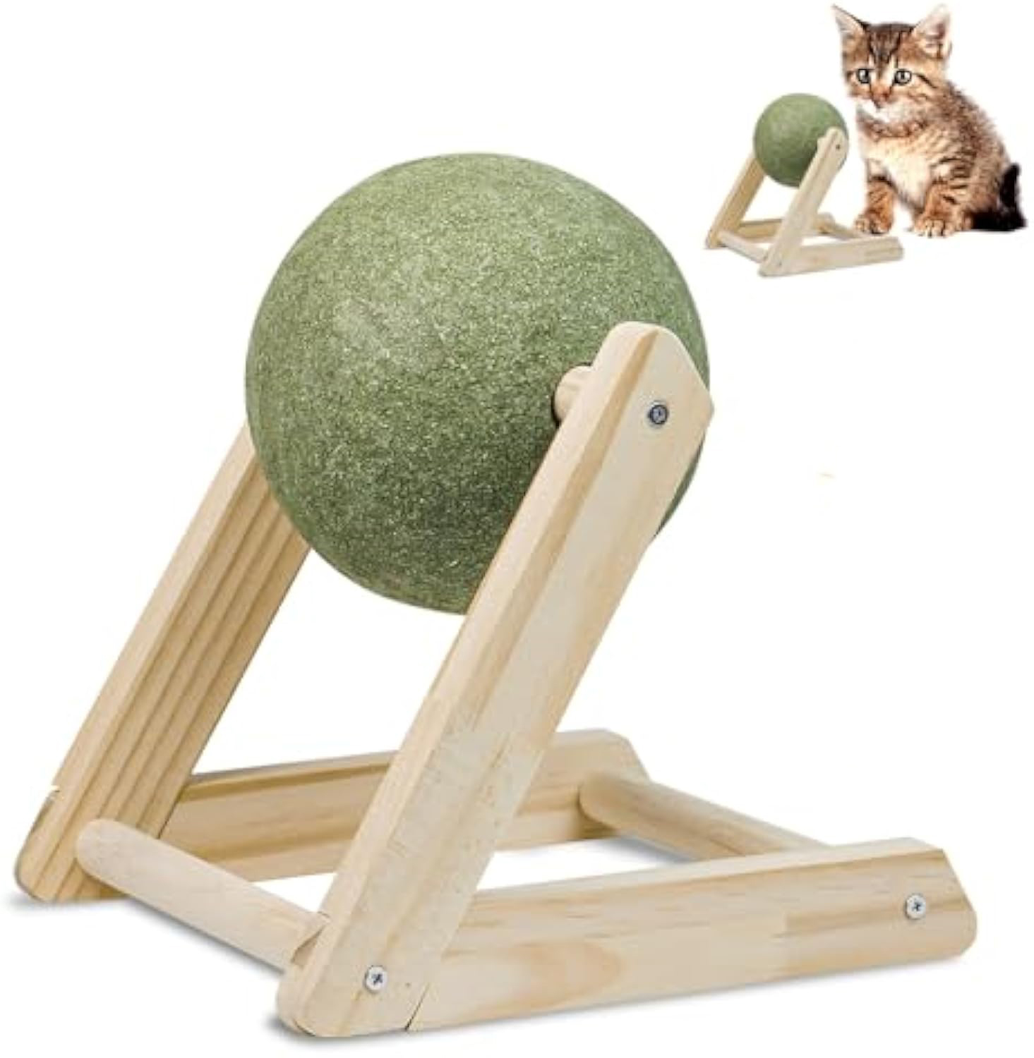Catnip Balls Catnip Toys For Cats Cat Nip For Cats Safe Healthy Cat Nip Toys Giant Catnip Ball With Holder Cat Toys For Indoor Cats — image 5
