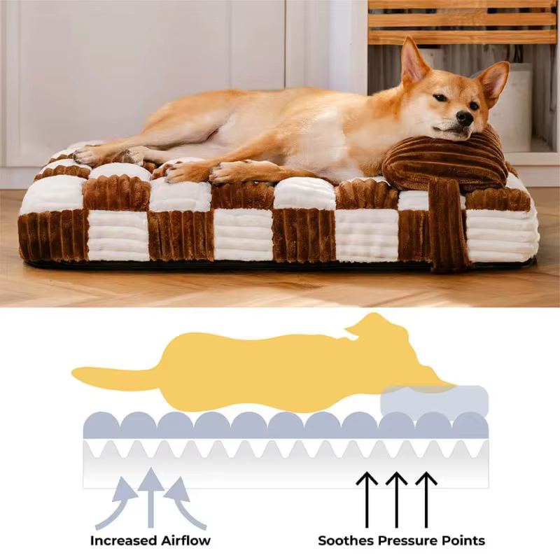 Pet bed Handmade Large and Small Dog Beds with Plush Orthopedic Support Pillow Comfort Pads Mattresses Summer Warm Soft Pet Bed — image 3