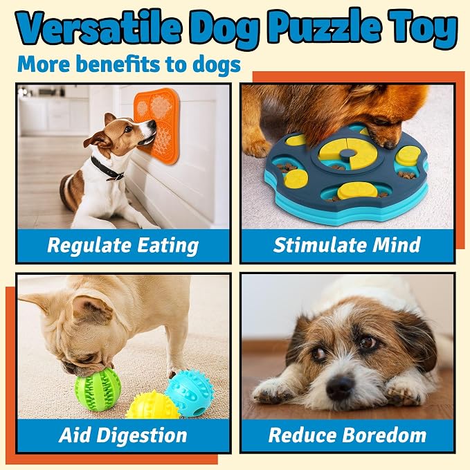 9-Pack Dog Enrichment Toy Set With Puzzle Toys And Lick Mats For Interactive Feeding And Training — image 2