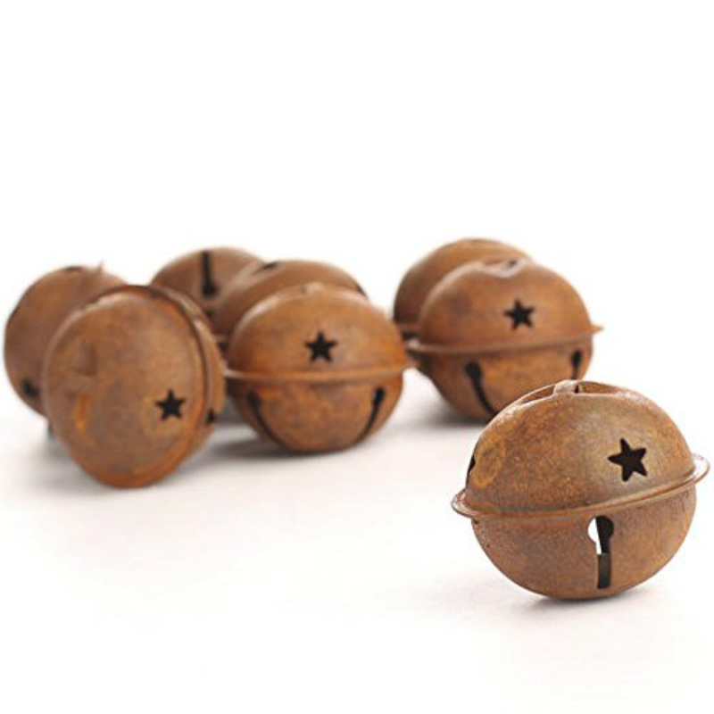Christmas Decoration for Home 24pcs iron small Bells 40mm Star Iron Jingle Bells Rattles Baby Toys for DIY Assembling Pet — image 2