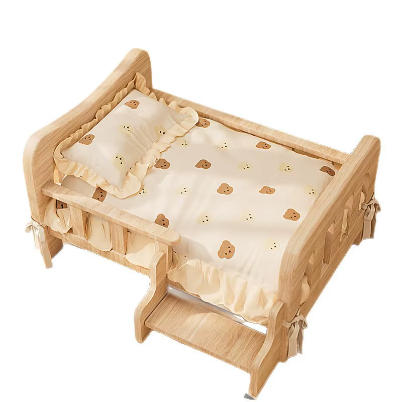 Pet bed, solid wood dog bed, all-season cat bed, pet sleeping sofa, cat bed and dog bed ，cat shelf ，cat condo，wooden cat furniture — image 6