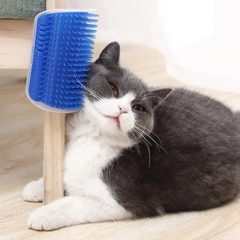 Masajador de rascador para gatos: Cepillo de esquina limpia y belleza, brocha removible, peine desmontable para gatitos — imagen 1