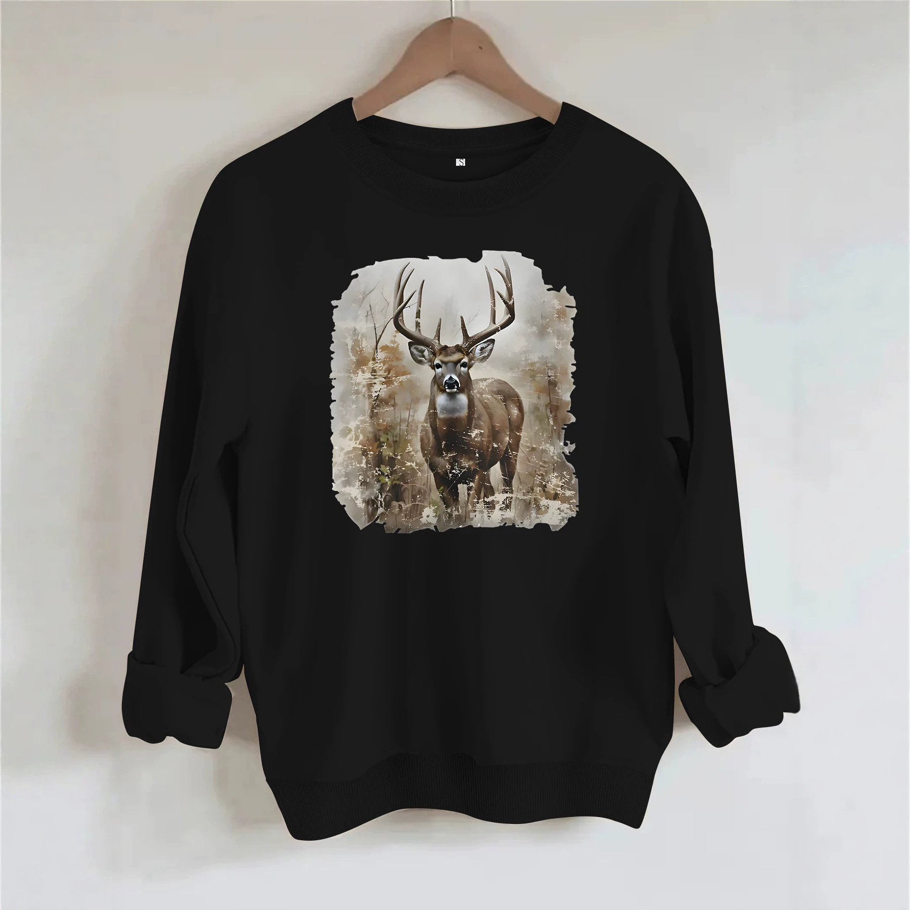 Deer print loose hoodie — image 6