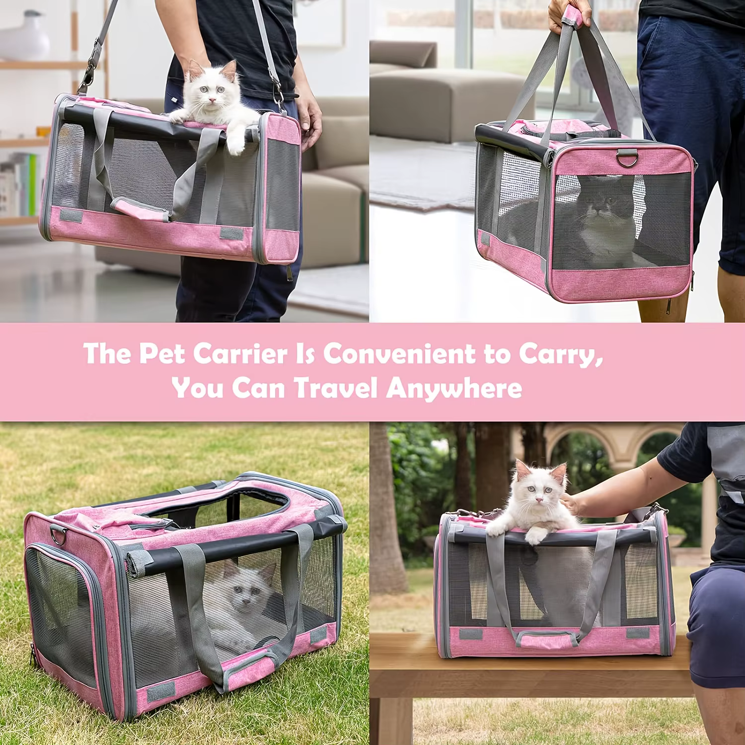 Transportador de Mascotas de Lado Suave para Gatos Grandes y Medianos, Perros y Cachorros — imagen 4