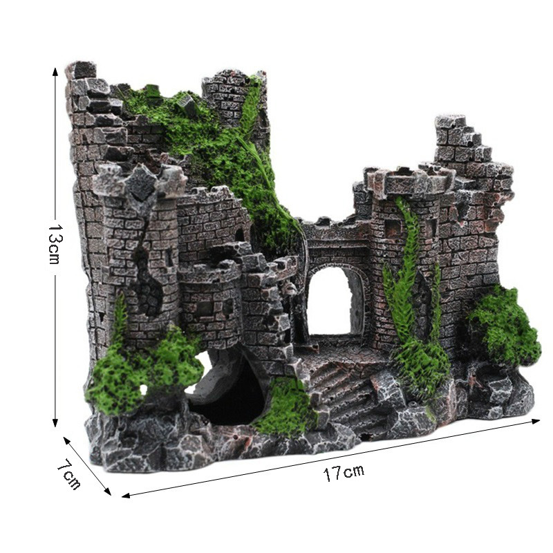 Decoración de castillo en resina para tanque de peces — imagen 2