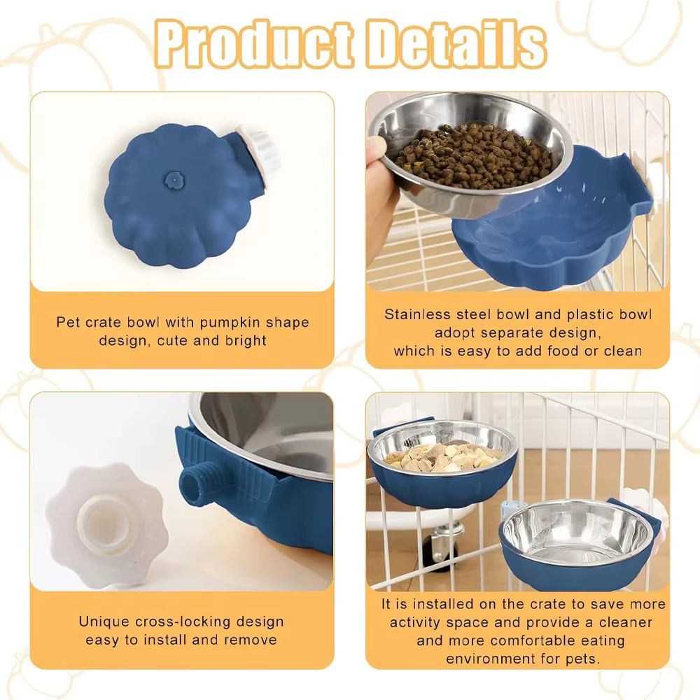 Comida para Mascotas - Bolita de Alimento Móvil en forma de Calabaza de Acero Inoxidable para Conejos, Hamsters, Pájaros y Gatos — imagen 4