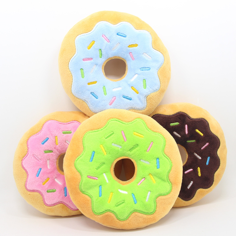New Donuts Pet Plush Toys 15Cm Donuts Christmas Series Dog Voice Toys — image 3
