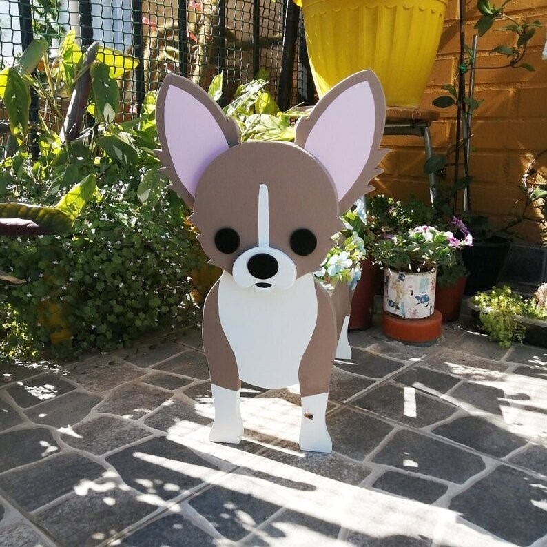 New Supply Garden Art Decoration Dog Flower Pot Planter Cat Stand Flower Pot — image 4