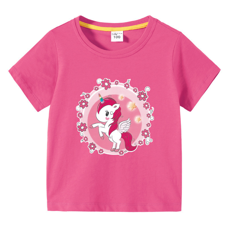 Unicorn children's summer outfit short sleeved T-shirt — image 4
