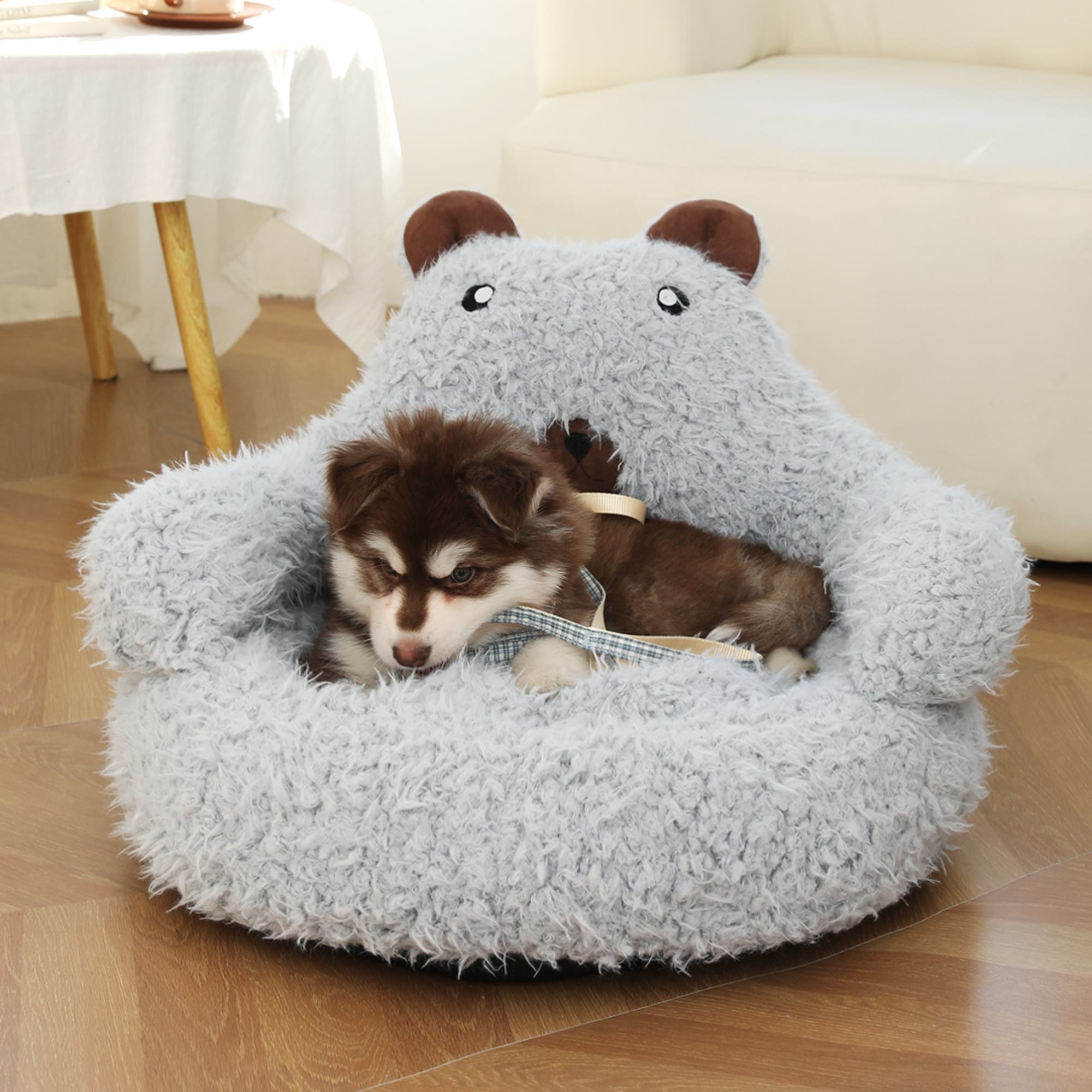 New Winter Cute Alpaca Cat Bed House Nest Warm Comfortable Pet Products Bottom Non-slip Bed For Dog Bed Pet Mats Pads — image 3