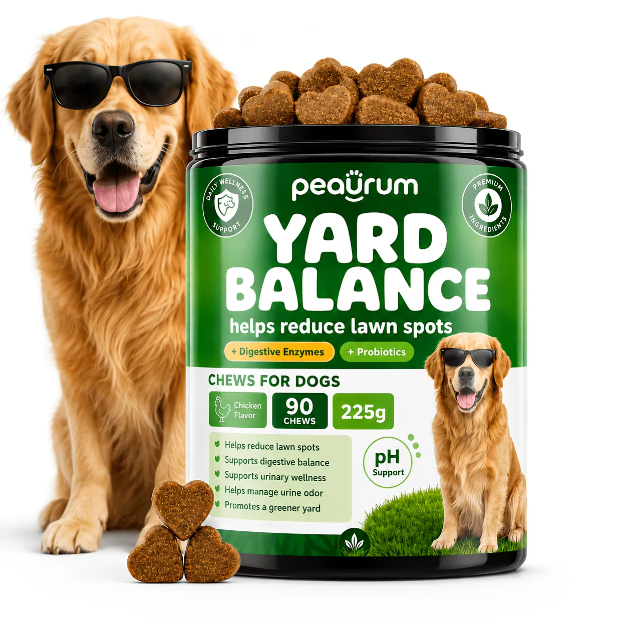 Dog Urine Neutralizer, Lawn Special - Green Grass Soil Dog Food, 90 tablets — image 1
