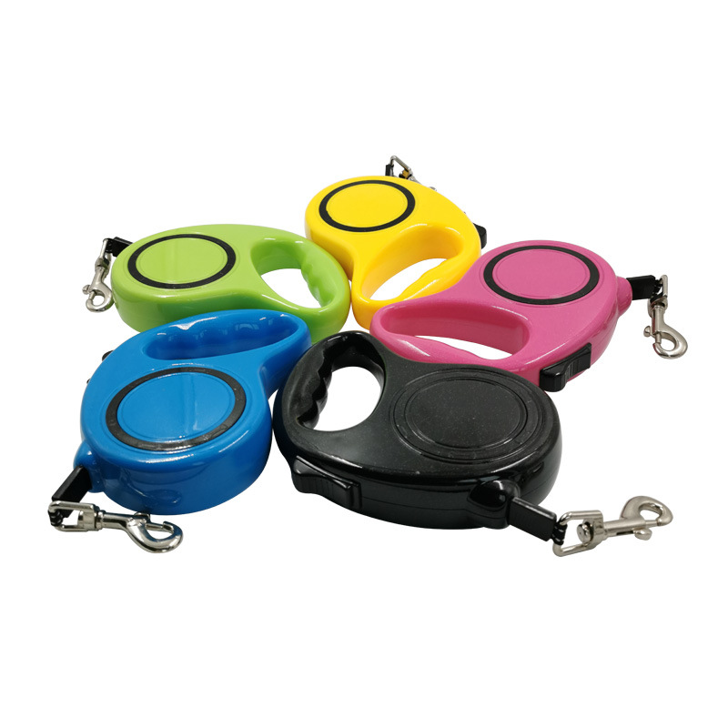 Pet Automatic Telescopic Traction Rope Black Circle Candy Colored Dog Traction Device Portable Dog Rope Dog Chain — image 2