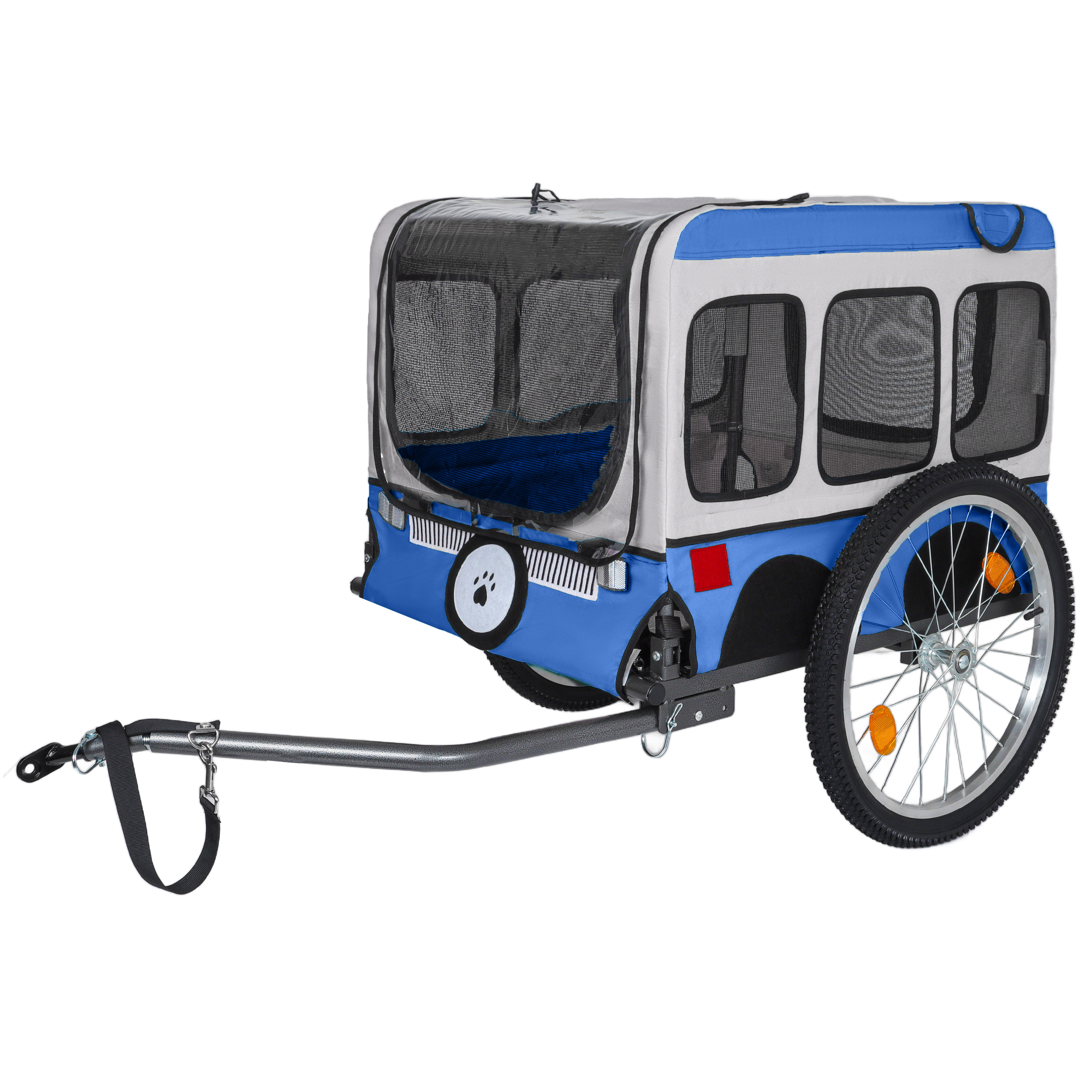 Remolque de Bicicleta Plegable Grande para Perros - Llantas de 20×2 1/8 Pulgadas, Estructura de Acero Resista, Diseño Espacioso, Ciclismo y Aventuras en Terrenos Varios — imagen 6