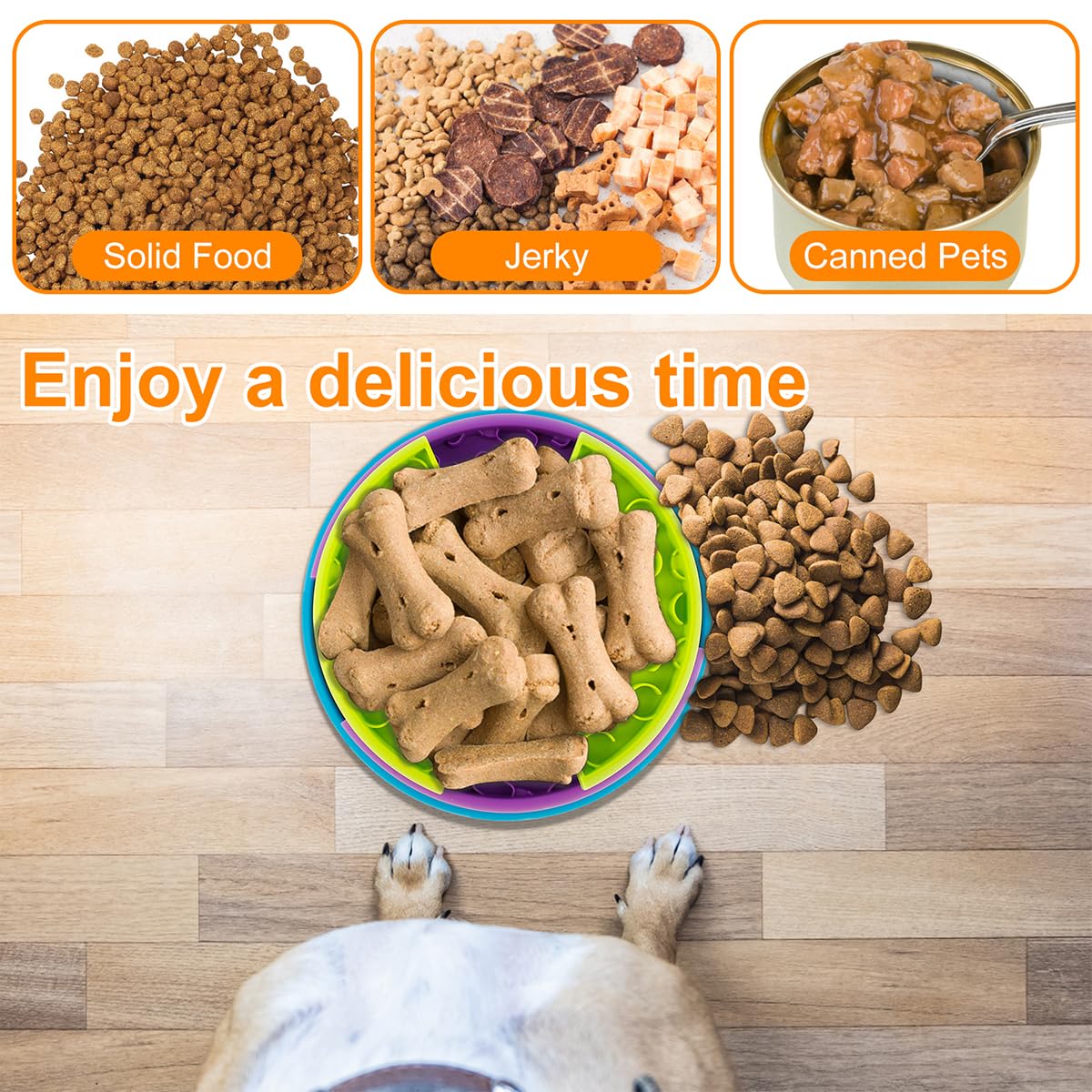Comida Lenta para Mascotas - Tazón Anti Ahogamiento para Gatos, 3 en 1 Juguete Interactivo para Perros, Maza de Lamer y Tazón Ralentizador - Estímulo Mental para Canes Medianos y Grandes — imagen 10