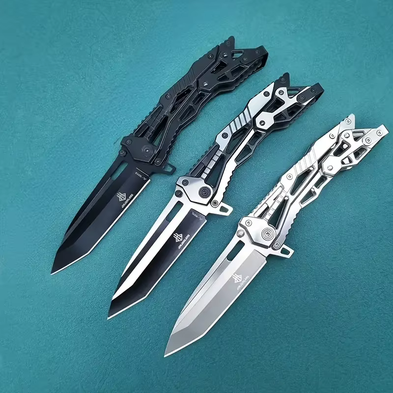 Multifunctional Mechanical Knife Wilderness Survival Knife Outdoor Camping Tool Full Stainless Steel Folding Knife — image 4