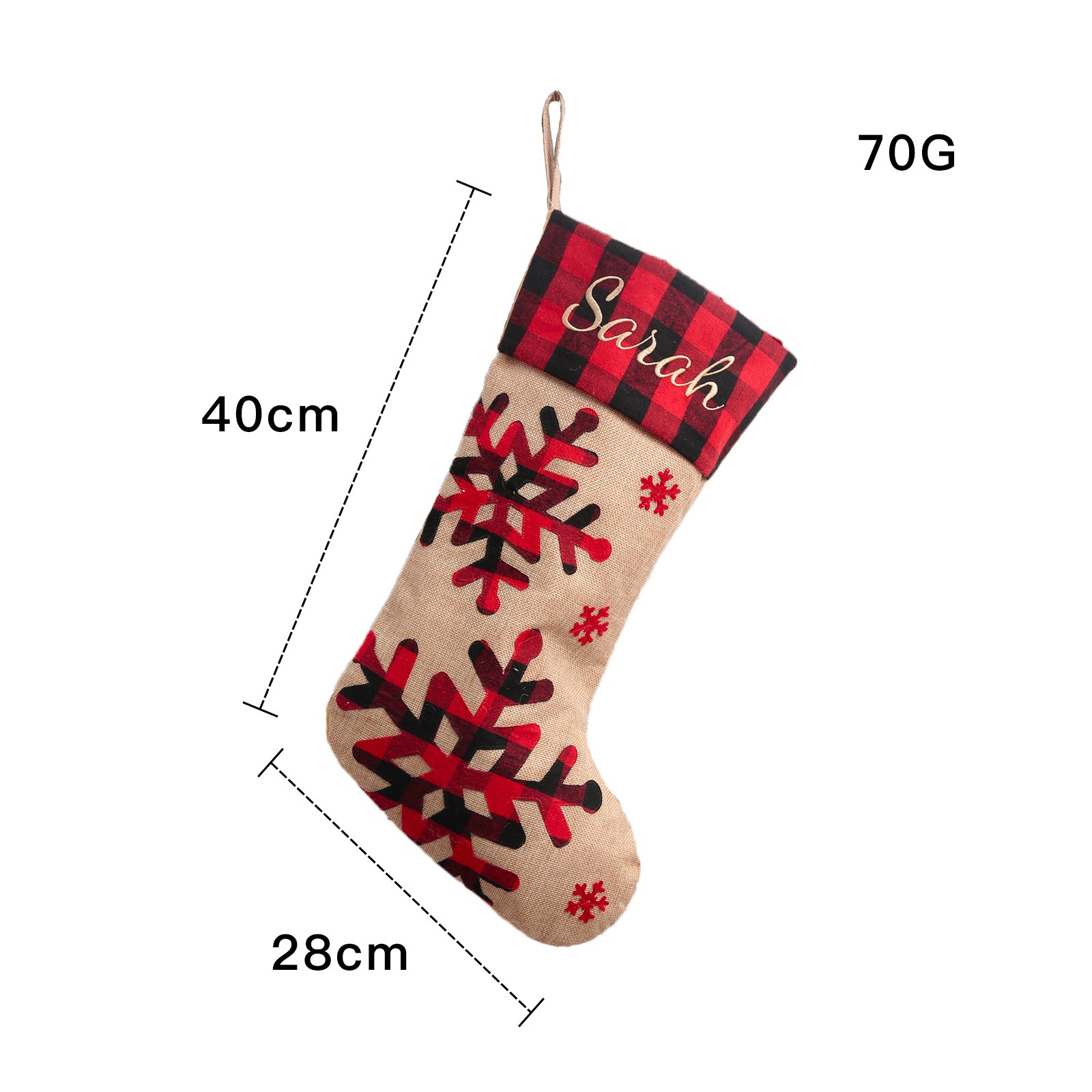Christmas Decoration Large Machine Embroidered Christmas Socks Christmas Gebu Elk Snowflake Children's Gift Socks Pendant — image 2