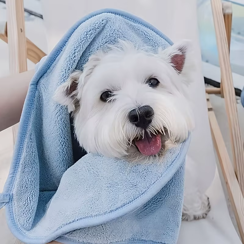 Pet Drying Towel for Dogs Cats, Super Absorbent Soft Bath Towel, Pet Grooming Supplies for Pet Bath Cleaning — image 6
