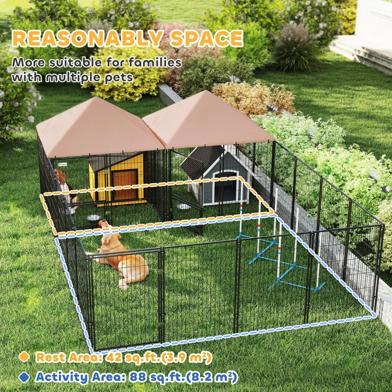 Casa para Perros al Aire Libre Grande con 2 Habitaciones, Comidas Rotativas y Altura Ajustable, Envíos de Paquetes Diferentes - Atención a las Dimensiones y Peso en los Detalles — imagen 9