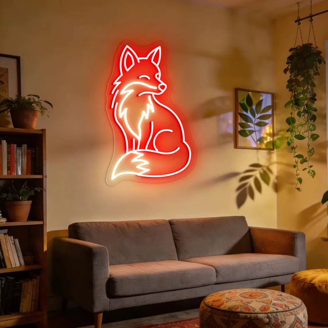 Fox Neon Sign Wall Decor Cozy Woodland Aesthetic Glow Unique Gift for Animal Lovers And Kids Room Decor Custom Neon Sign — image 2