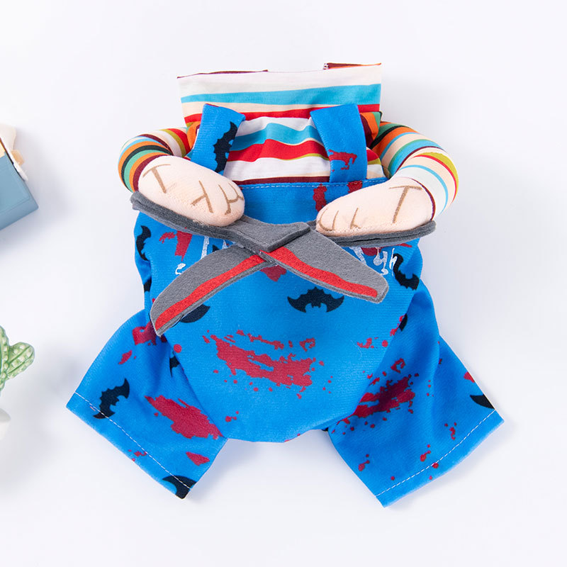 Pet clothes are funny take a knife transform into a pet dog Halloween pet — image 4