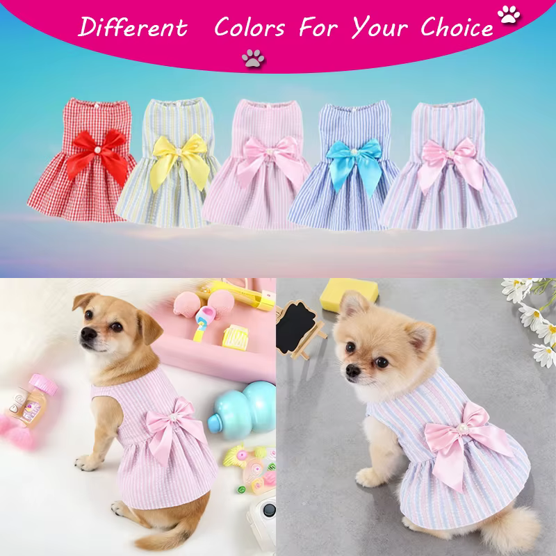 Ropa de Mascotas: Vestido Floral para Perros Pequeños y Gatos - Accesorios Cutenos para Verano — imagen 3