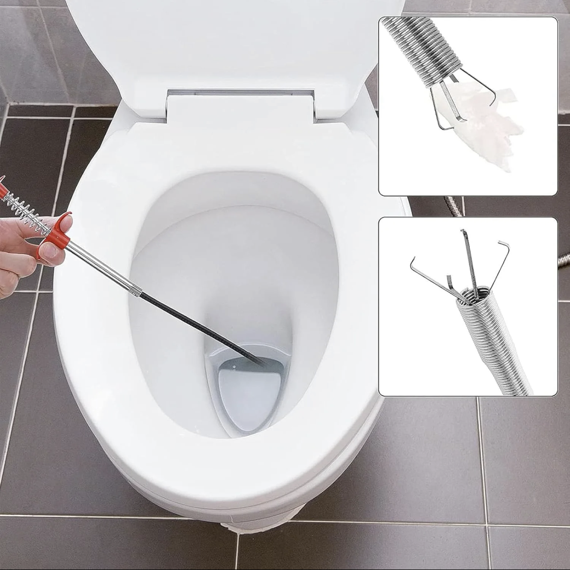 Drain Snake, 63in 33in Drain Clog Remover, 60cm 160cm Spring Pipe Dredging Tools, Drain Cleaner Sticks Clog Remover Cleaning Tools, Gutter Cleaning Tools Drain Cleaner For Toilet Sewer Shower Kitchen — image 5