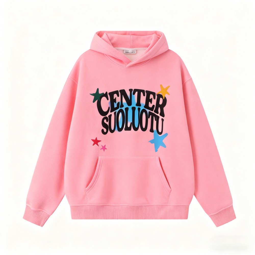 Street Style Letter Butterfly Print Hoodie, Casual Unisex Oversized Sweatshirt for Youth — image 3