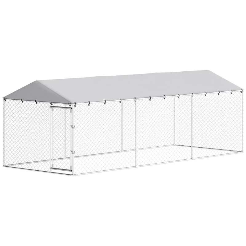20' X 7.5' X 6.5' Dog Kennel Outdoor For Small Medium Large Dogs With Waterproof Roof, SilverMultiple Packages — imagen 5