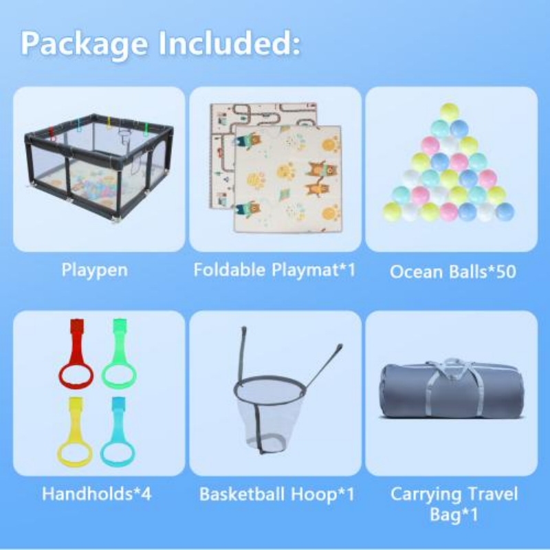 Corral de Tela para Bebé con Cerca Desmontable, Uso Interior y Exterior, Universal para Niños y Mascotas — imagen 5