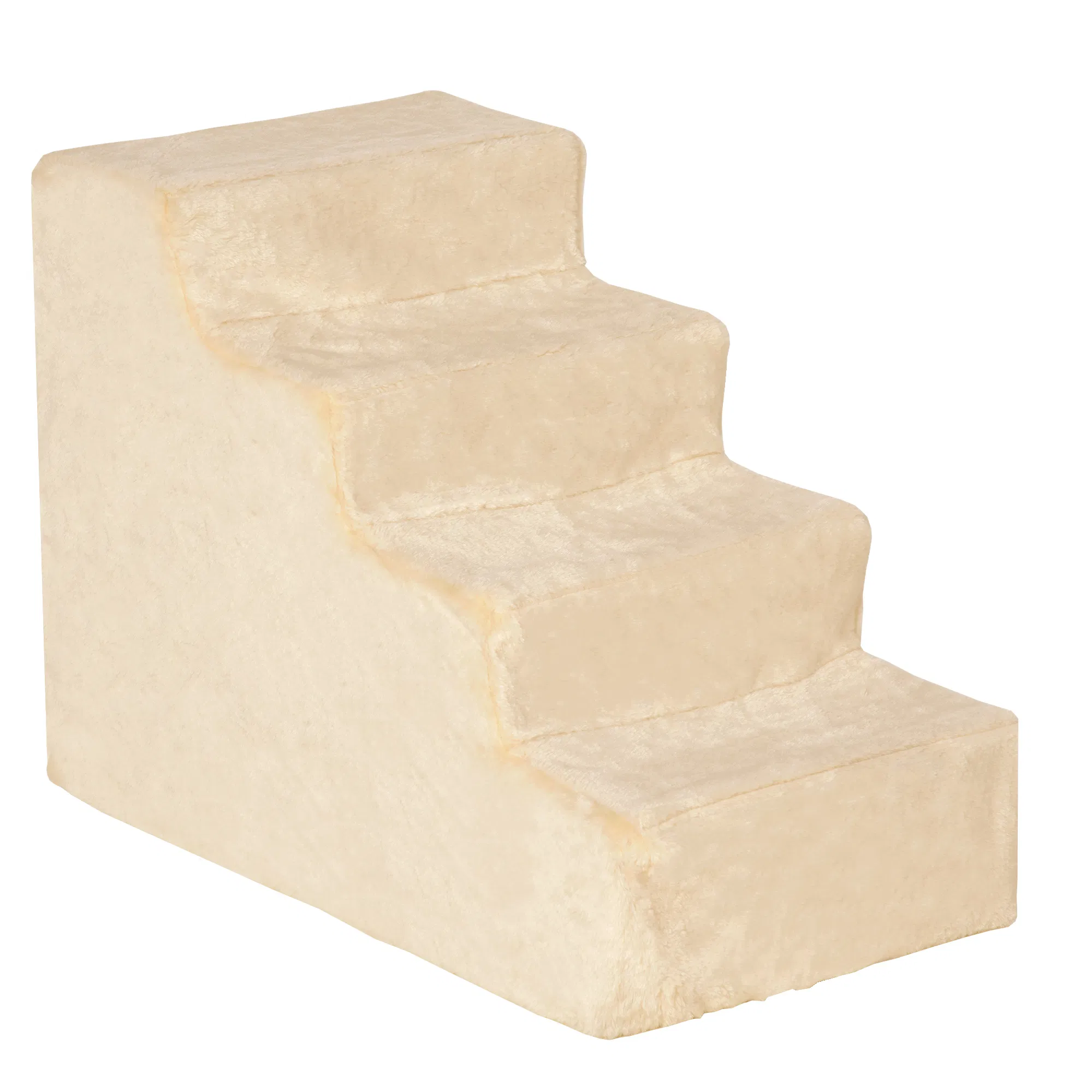 4-Step Dog Ramp for Sofa, Bed, and Couch, with Removable Cover, Beige — image 1
