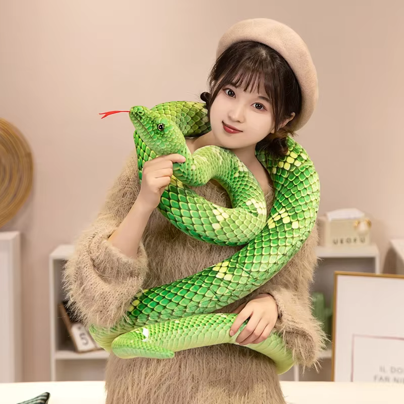 Peluche de Serpiente Kawaii de 70-280cm, Víbora Realista, Cobra de Peluche Suave y Acogedora, Muñeco de Pitón, Regalo de Cumpleaños para Niños