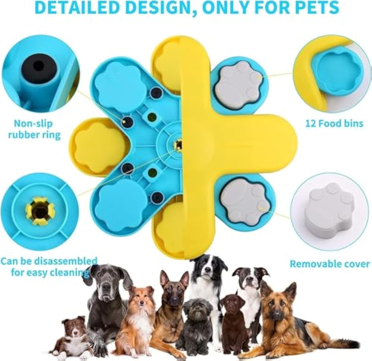 Dogs Food Puzzle Feeder Toys Interactive Dog Puzzle Toys Twister Dog Food Dispenser, Dog Enrichment Toys For IQ Training Adjustable Slower Feeder Dog Puzzle — image 6