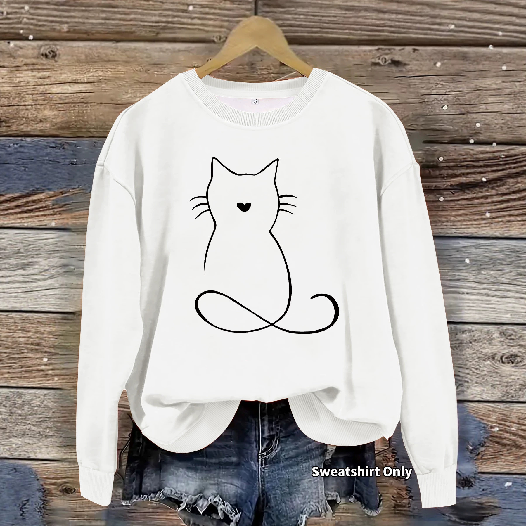 Printed hoodie with kitten pattern — image 4