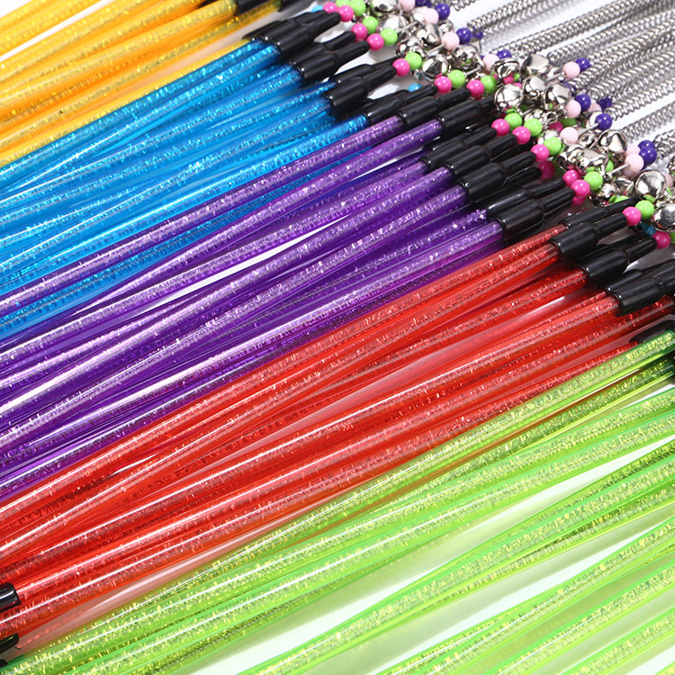 Spring bells, color beads, cat stick, feather cat stick, cat supplies, cat toys — image 3