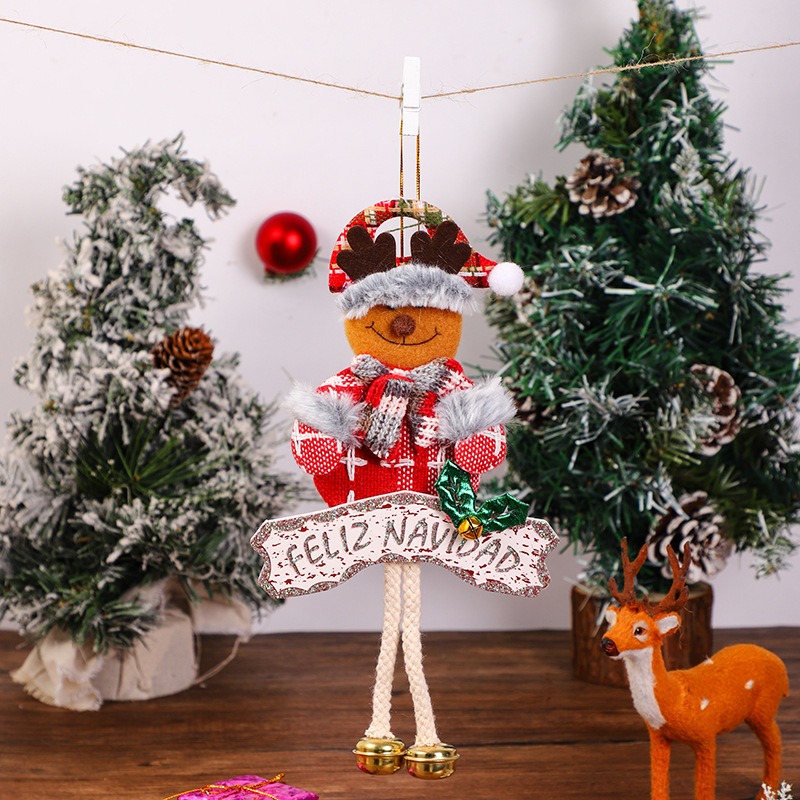 Old Man Snowman Deer Shopping Mall Hotel Window Bell Pendant Christmas Tree Small Pendant — image 2