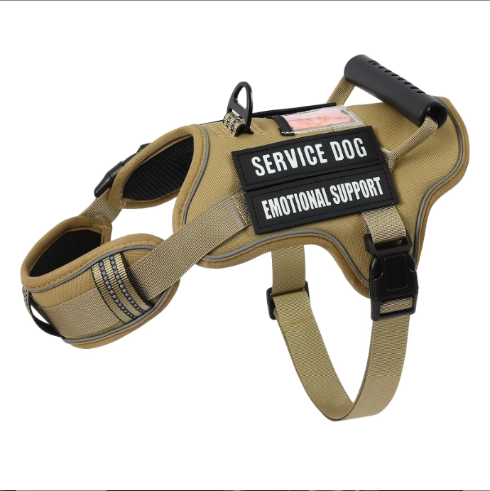 Guarnición Táctico para Perros de Servicio con Manija de Control - Sin Tirar - Ajustable Reflectiva — imagen 3