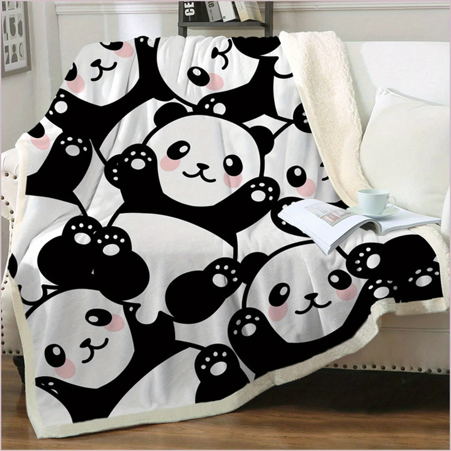 Mantas de Panda China: Rellenas y Calientes para Invierno, Mantas de Felpa Super Suaves para Dormir o Viajar — imagen 1