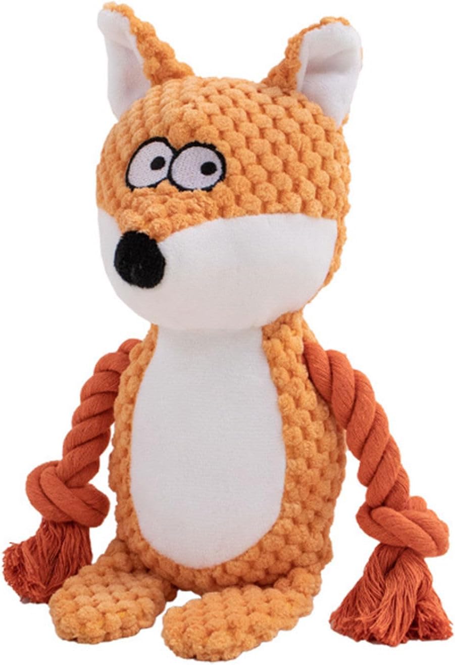 Dog Toys Dog Squeaker Toys With Crinkle Paper Stuffed Animal Dog Plush Chewing Toy Cotton Rope Interactive Toys For Puppy Small Middle Dogs — image 5