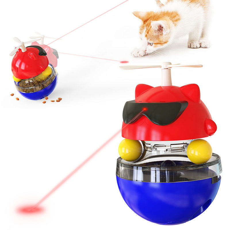 Cat Toys Laser Electric Infrared Funny Cat Turntable Tumbler Lucky Cat Stick Pet Supplies — image 1