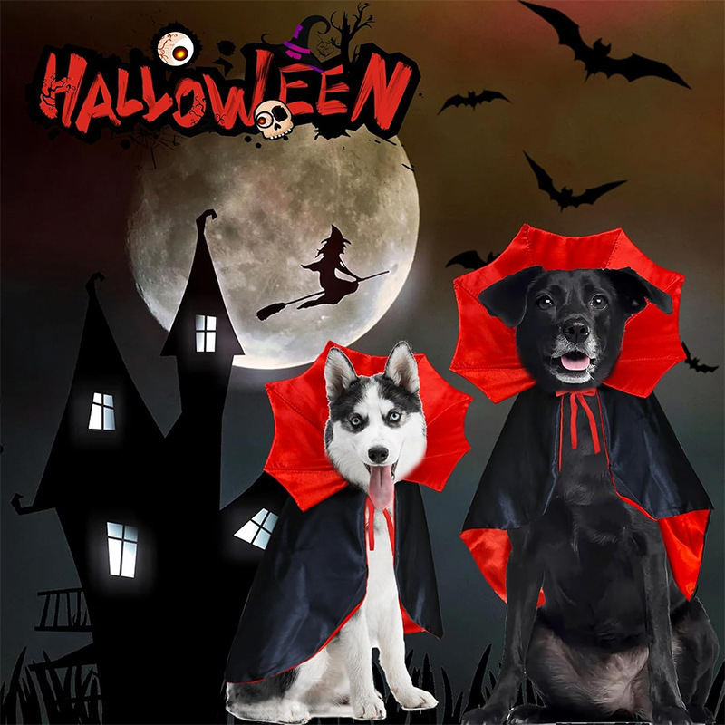 Halloween Vampire Cape for Cats and Dogs, Witch Cloak Pet Costume — image 4